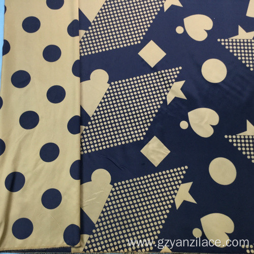 Blue Geometric Pattern Brocade Jacquard Fabric